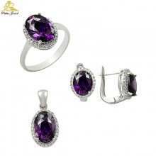 Gümüş zirkon taşlı set